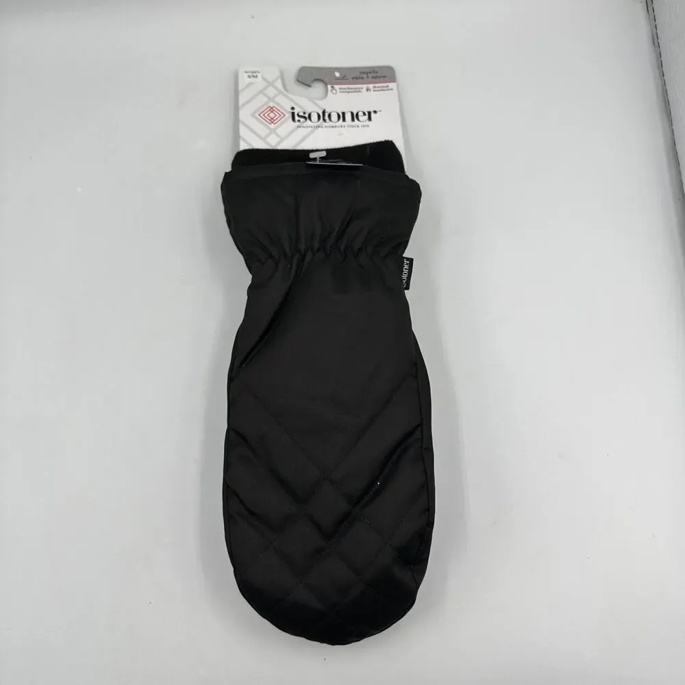 isotoner Mittens Gloves SmartDRI Smartouch Women's S/M NWT Black